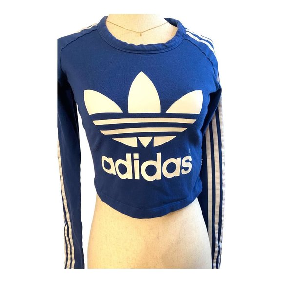 adidas Tops - Adidas Women's Original Paris Crop Tee Size Small Long-Sleeve in Oxford Blue